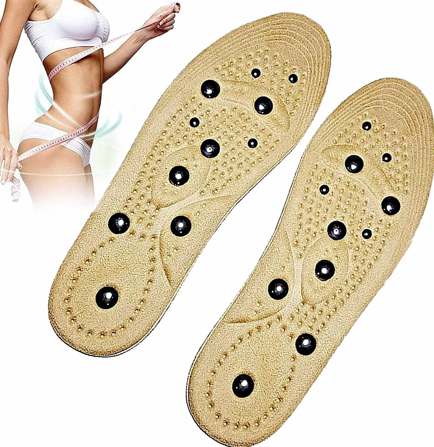 Wkładki, Przenośne wkładki do butów akupresurowych, wyszczuplające, ochraniacze na buty dla kobiet i mężczyzn(2 Pair,S(35~40))