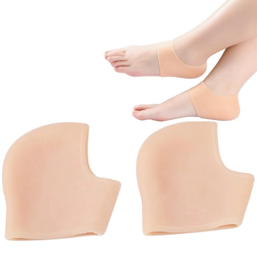 Wkładki, Podkładki żelowe na pięty, nowy materiał, idealne ból, suche popękane, zapalenie ścięgna Achillesa, dla mężczyzn i kobiet(Skin)