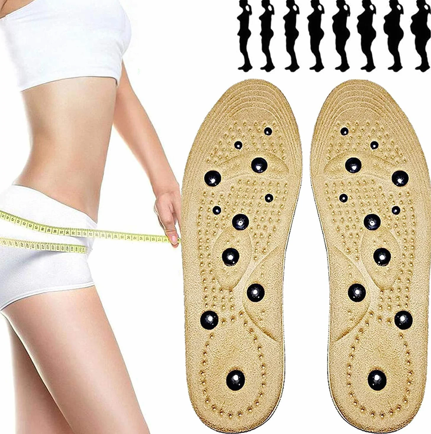 Wkładki, Przenośne wkładki do butów akupresurowych, wyszczuplające, ochraniacze na buty dla kobiet i mężczyzn(2 Pair,S(35~40))