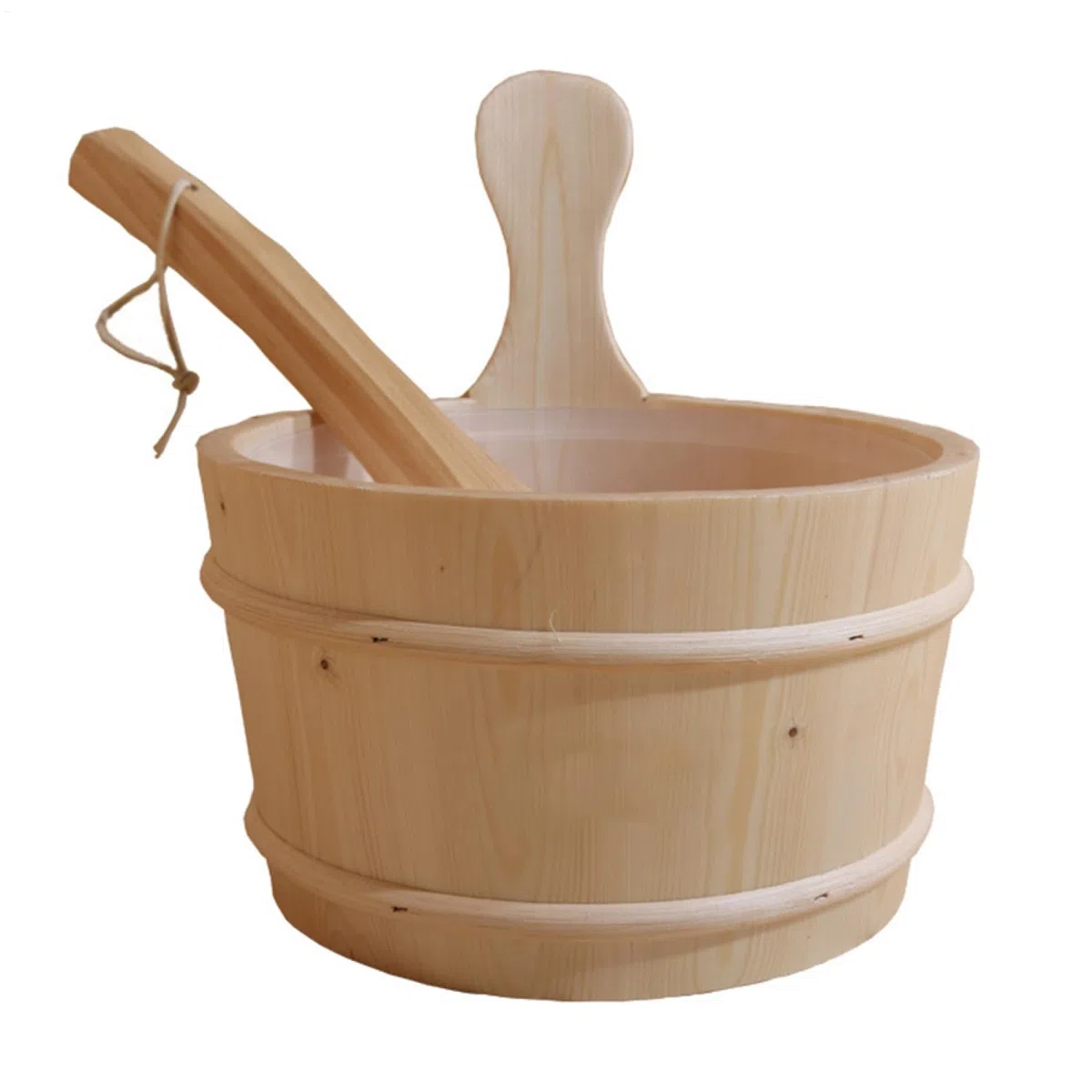 Wiadro do sauny Cedr - drewniane wiadro i chochla zestaw - 4 l drewniane z