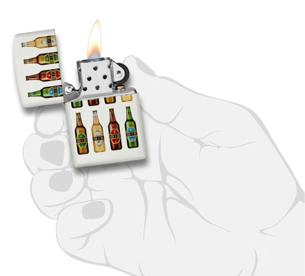 Zippo Classic Lighter-Beer Bottles zapalniczka z mosiądzu, indywidualne wzornictwo, oryginalny kieszonkowy rozmiar