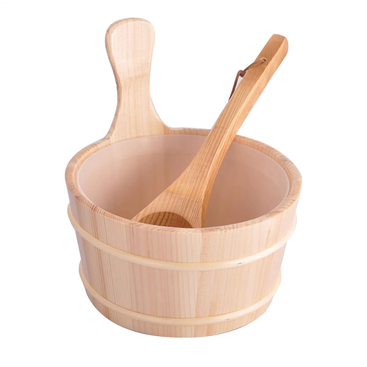 Wiadro do sauny Cedr - drewniane wiadro i chochla zestaw - 4 l drewniane z